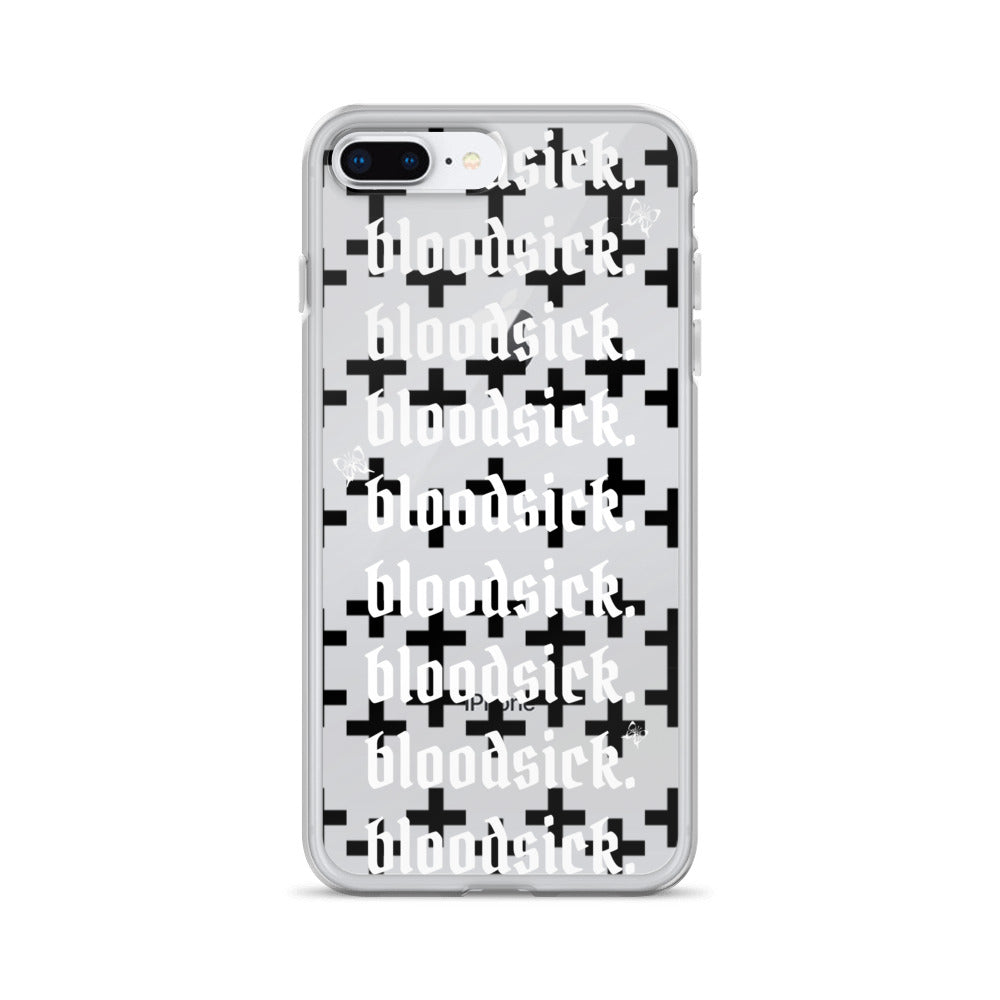bloodsick. - Cross - Clear iPhone Case