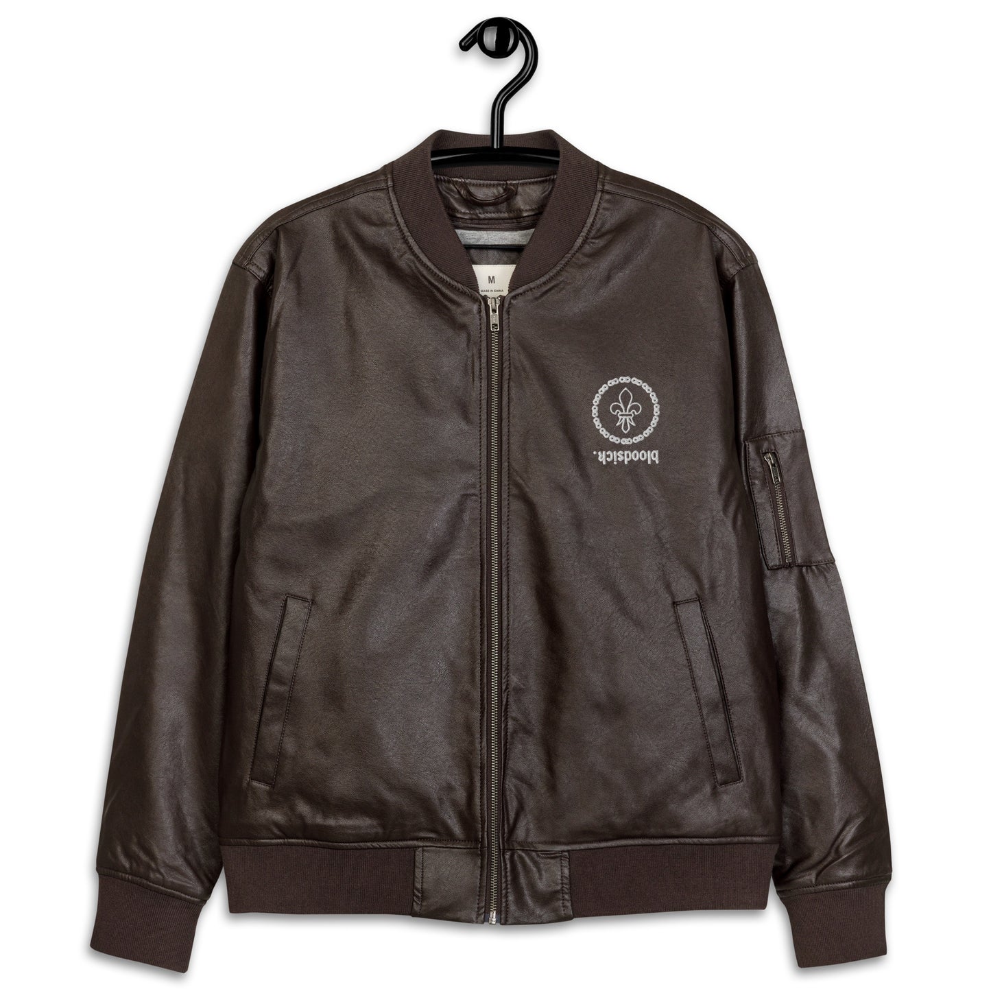 Limited Edition "bloodsick." Faux Leather Bomber Jacket