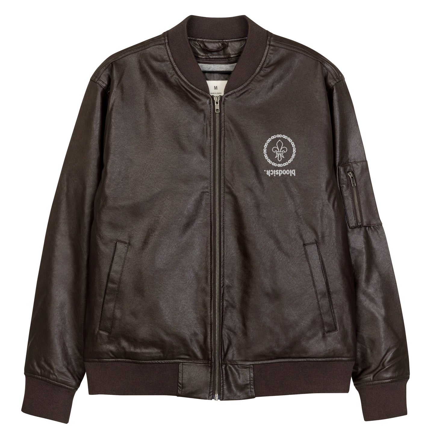 Limited Edition "bloodsick." Faux Leather Bomber Jacket