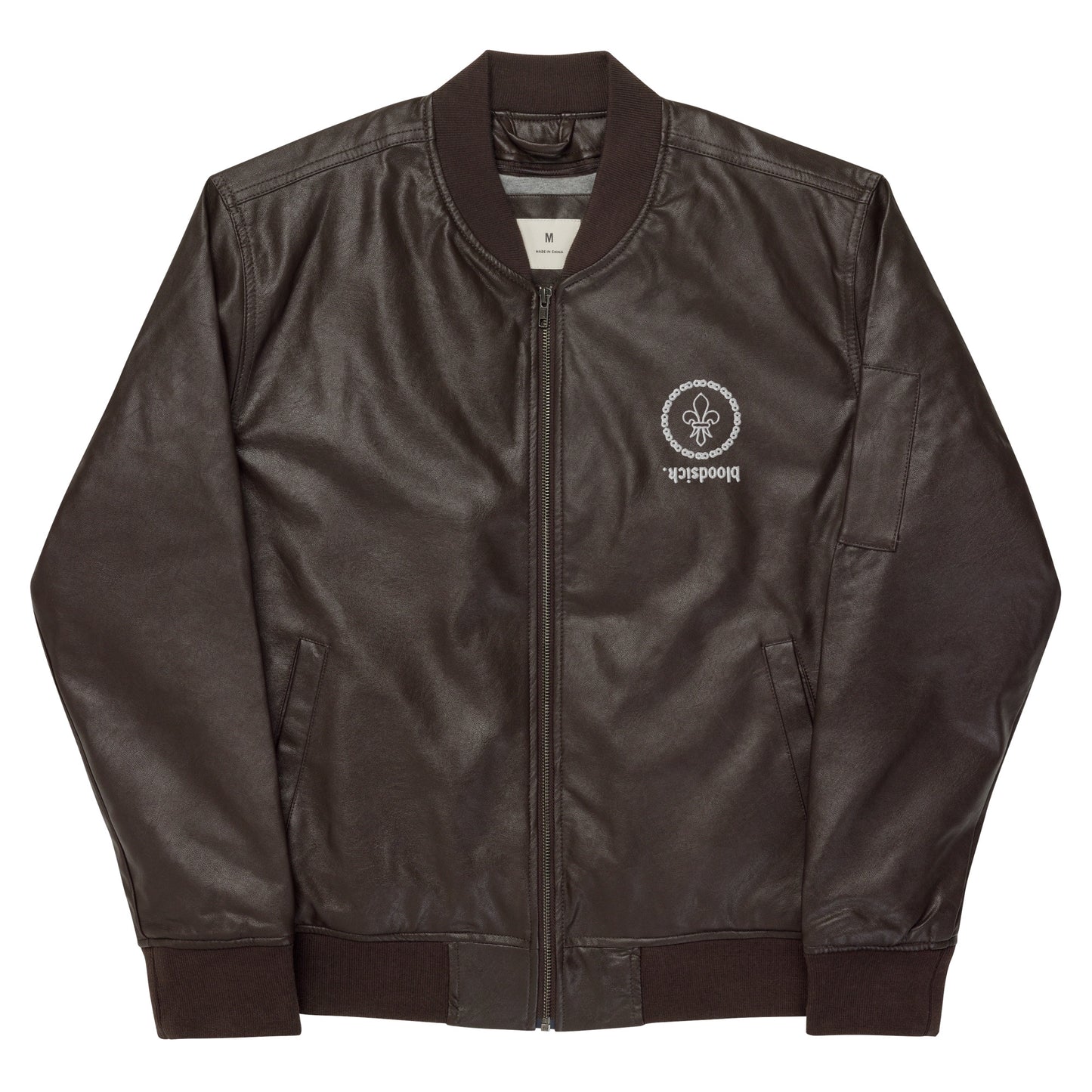 Limited Edition "bloodsick." Faux Leather Bomber Jacket